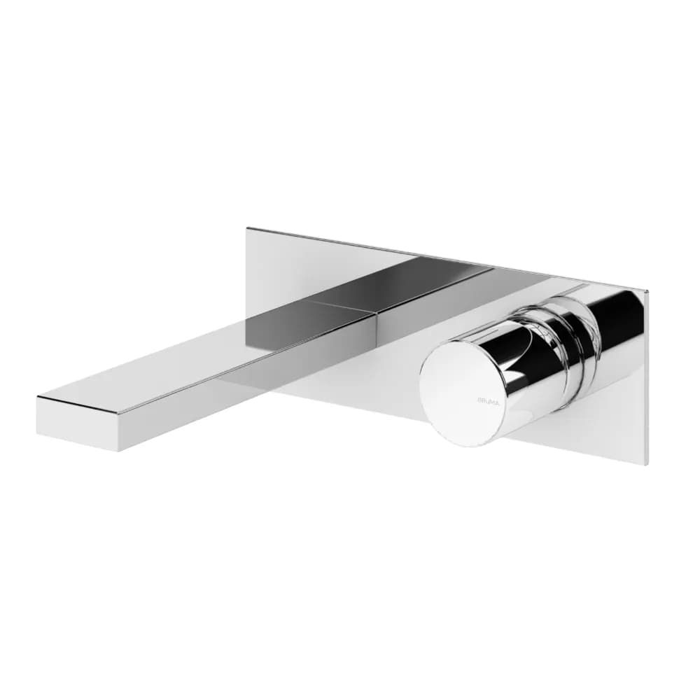 Monocomando de lavatório à parede, de espelho único. Bica flat com 230mm
