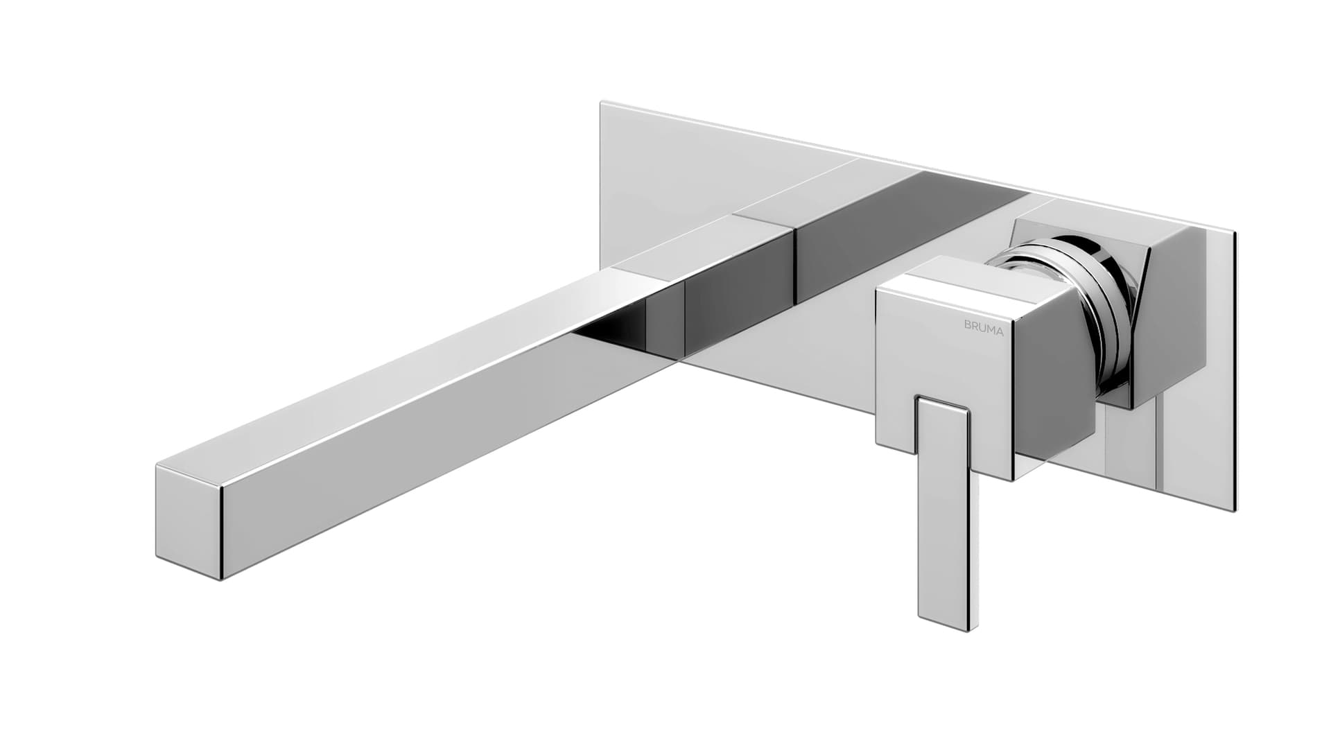 Wall basin mixer with single escutcheon. Spout with 230mm