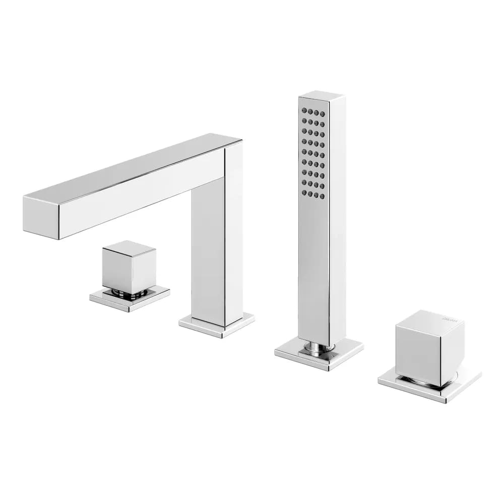 Deck-mounted 4-hole single-lever bath/shower mixer