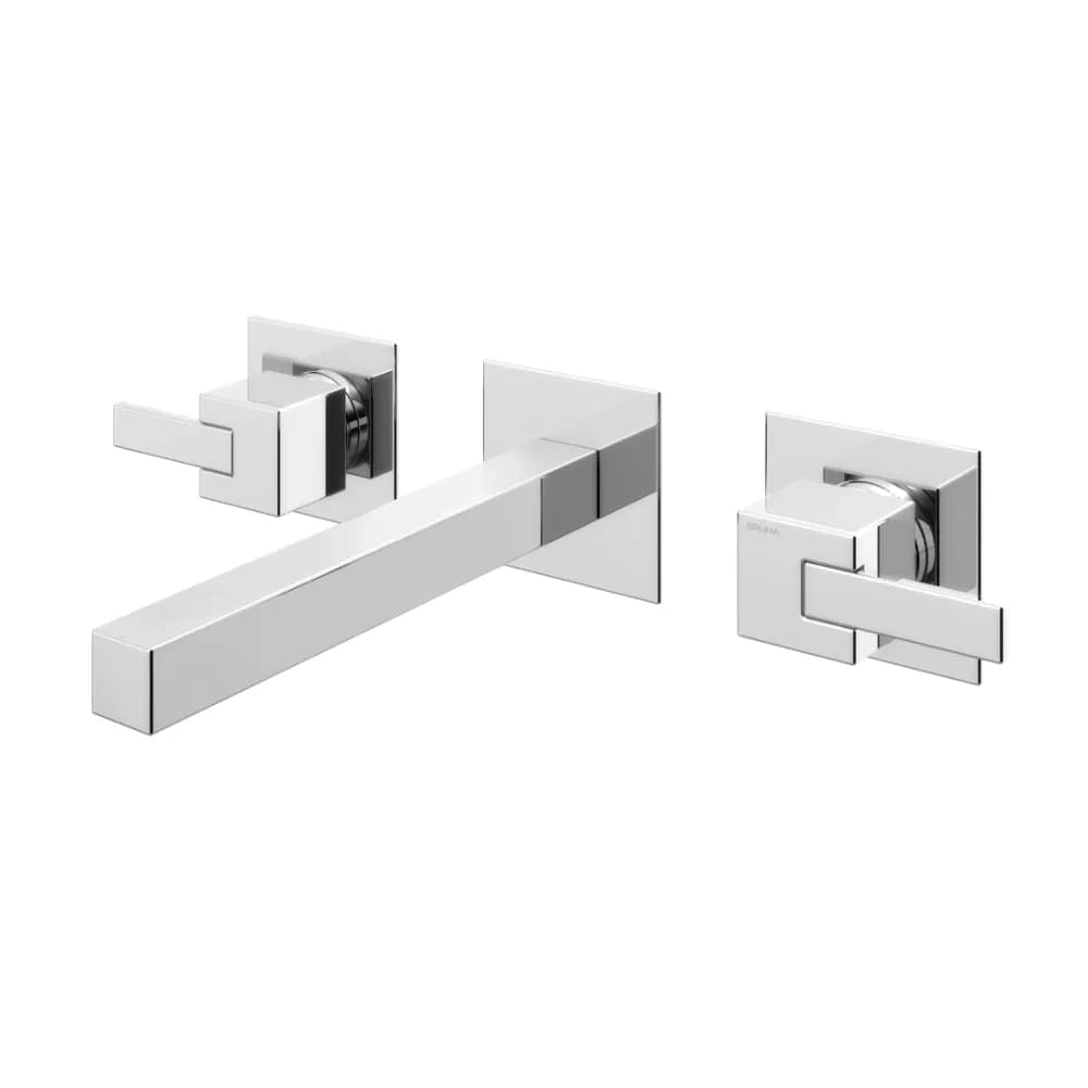 3 hole, wall basin mixer. Spout with 230mm