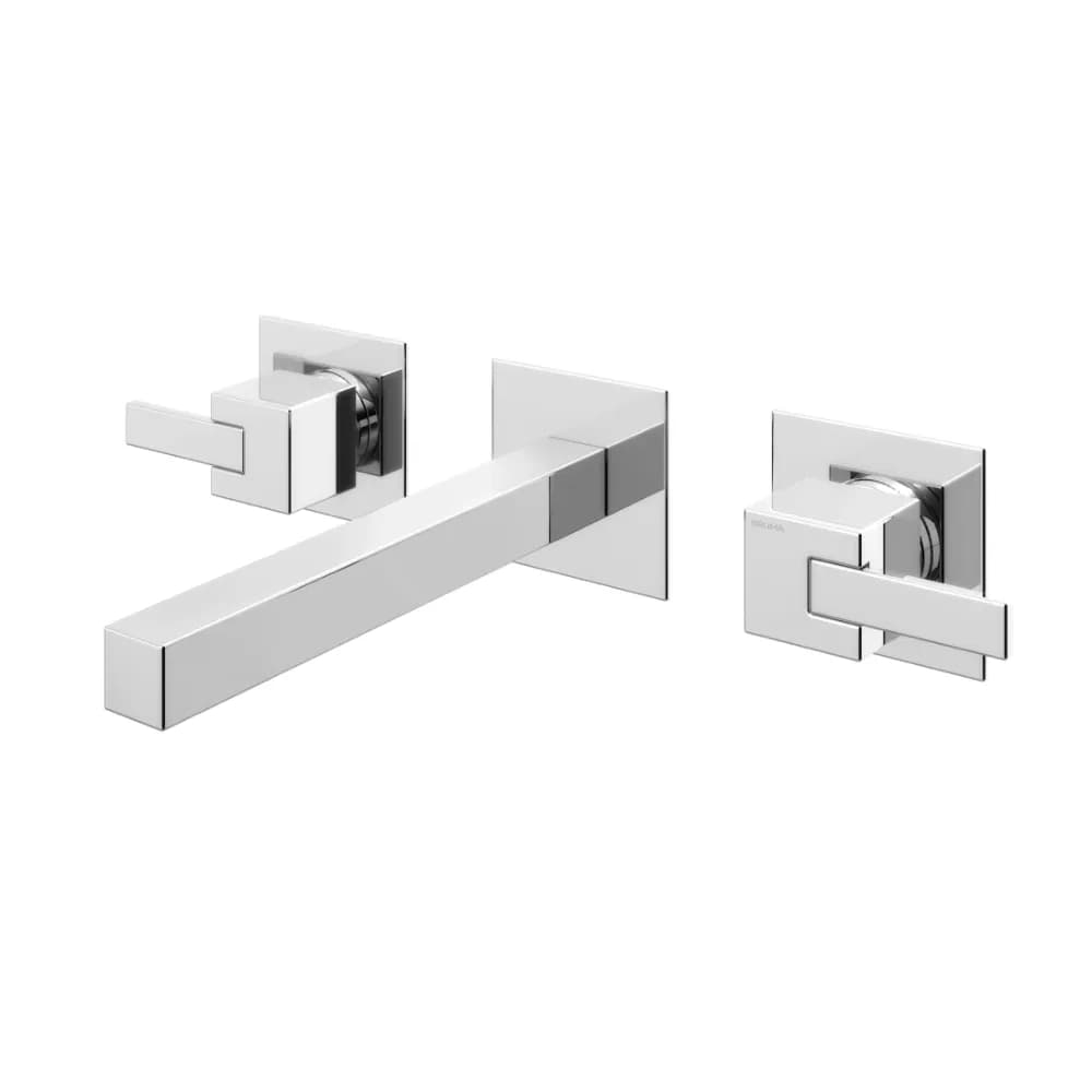 3 hole, wall basin mixer. Spout with 170mm