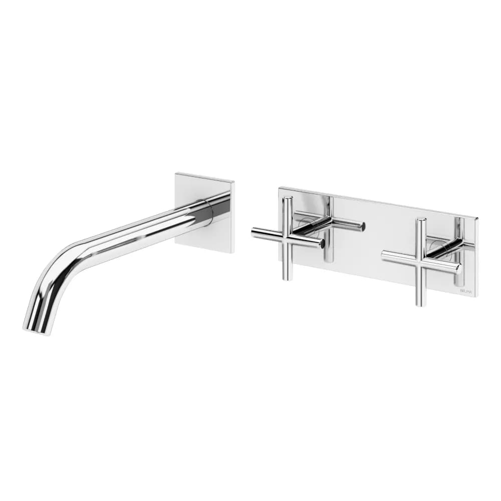 2 hole, wall basin mixer. Spout with 200mm