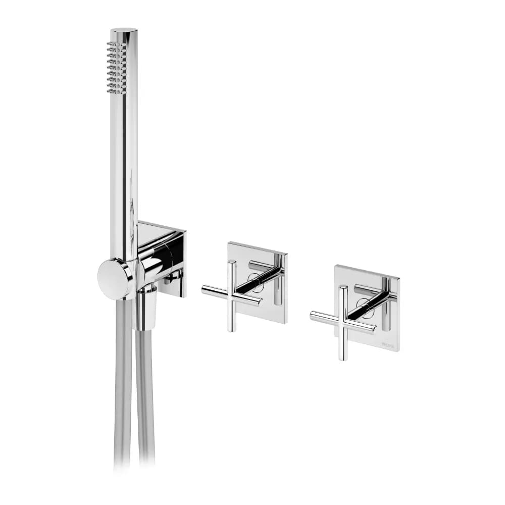 Progressive concealed 2 outlets mixer, with handshower set
