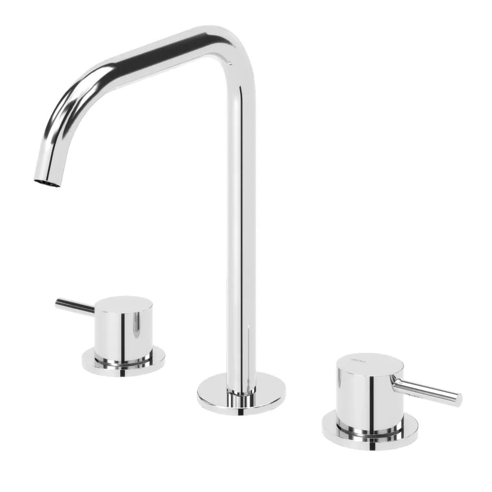 Deck-mounted, 3 hole basin mixer