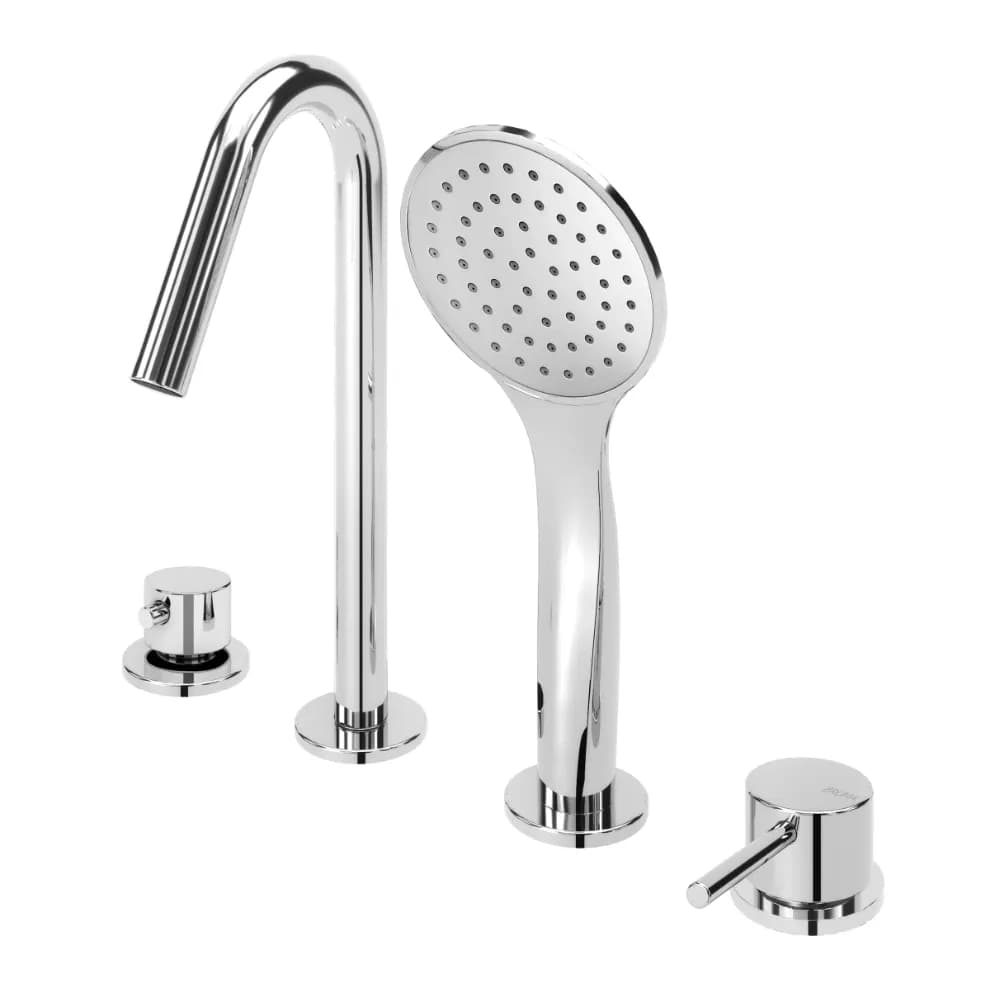 Deck-mounted 4-hole single-lever bath/shower mixer
