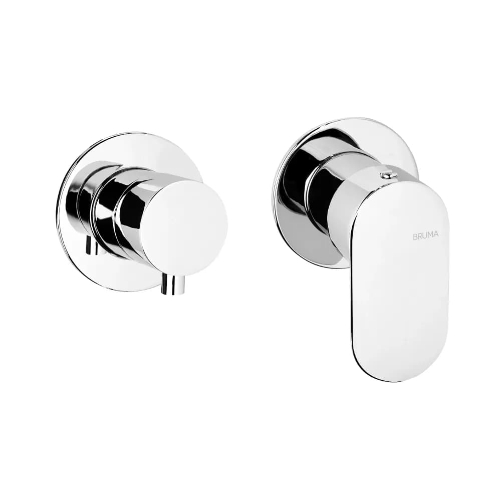 Concealed horizontal single lever mixer, with 2 outlets