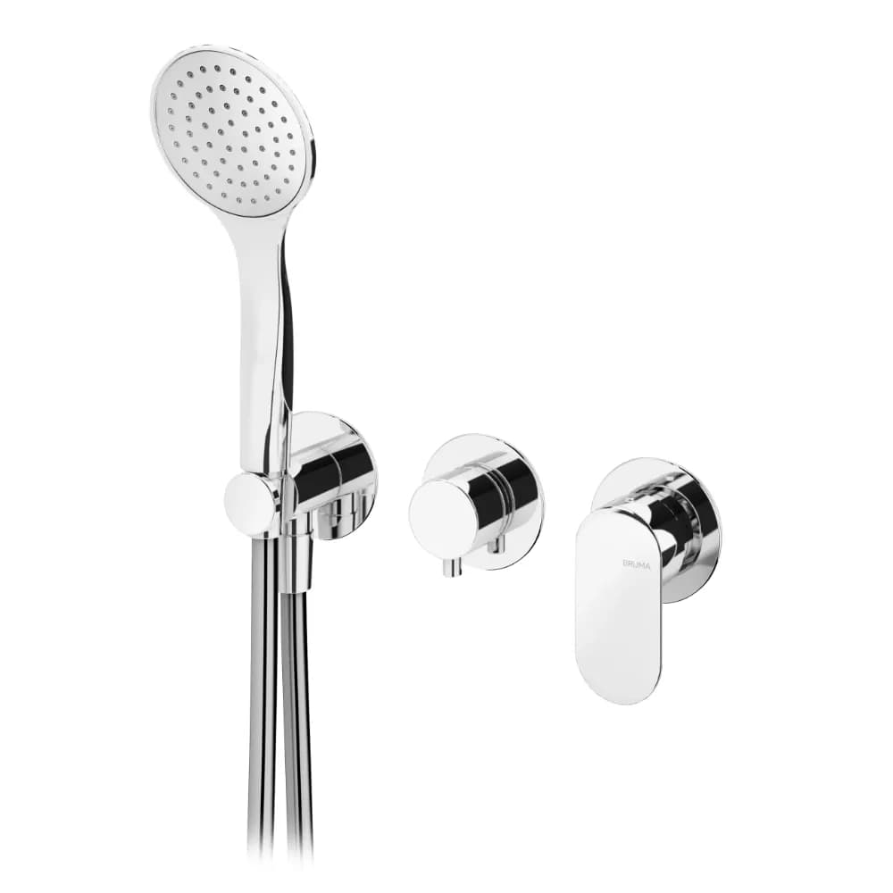 Concealed single lever 2 outlets mixer, with Emotion handshower set