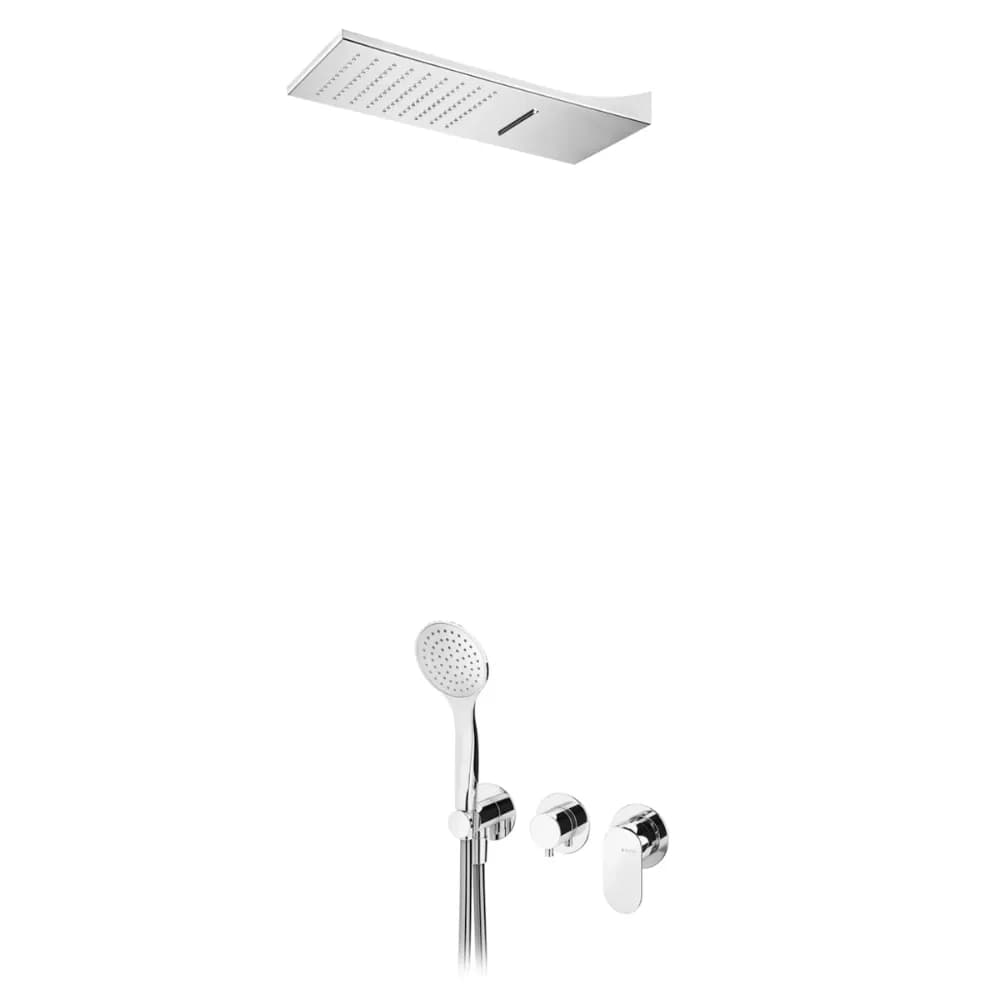 Concealed shower set with Line Cascade shower (Rain/Cascade) and Emotion handshower set