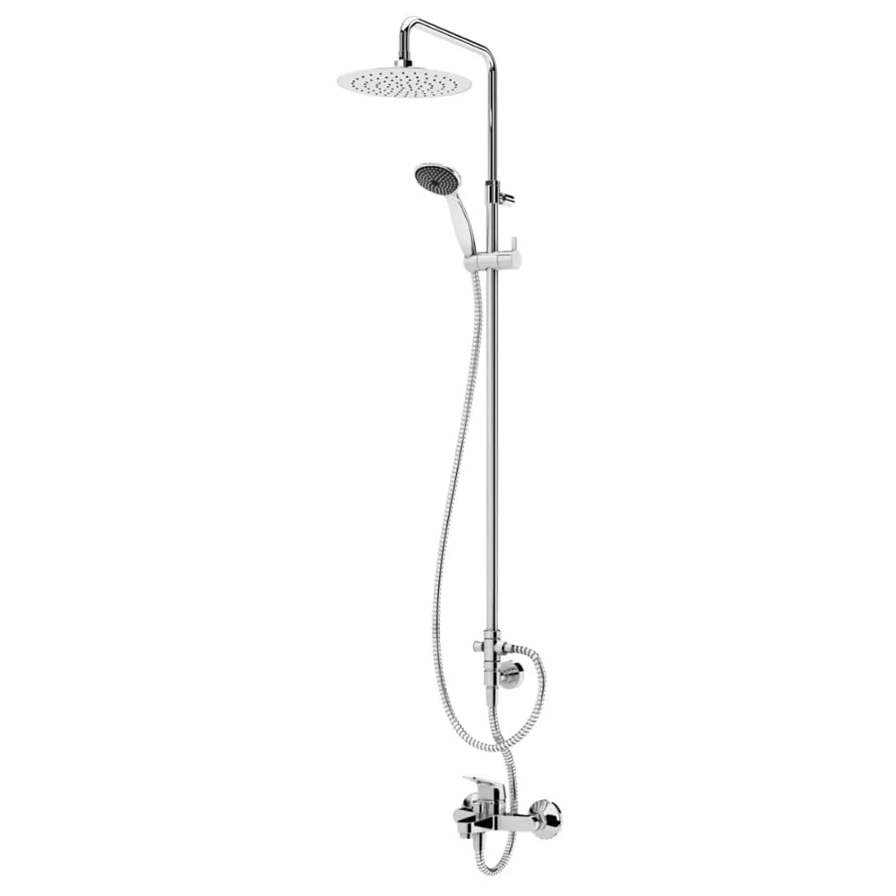 Bath-shower system for wall mounting with adjustable head ABS shower Ø230mm and shower rail