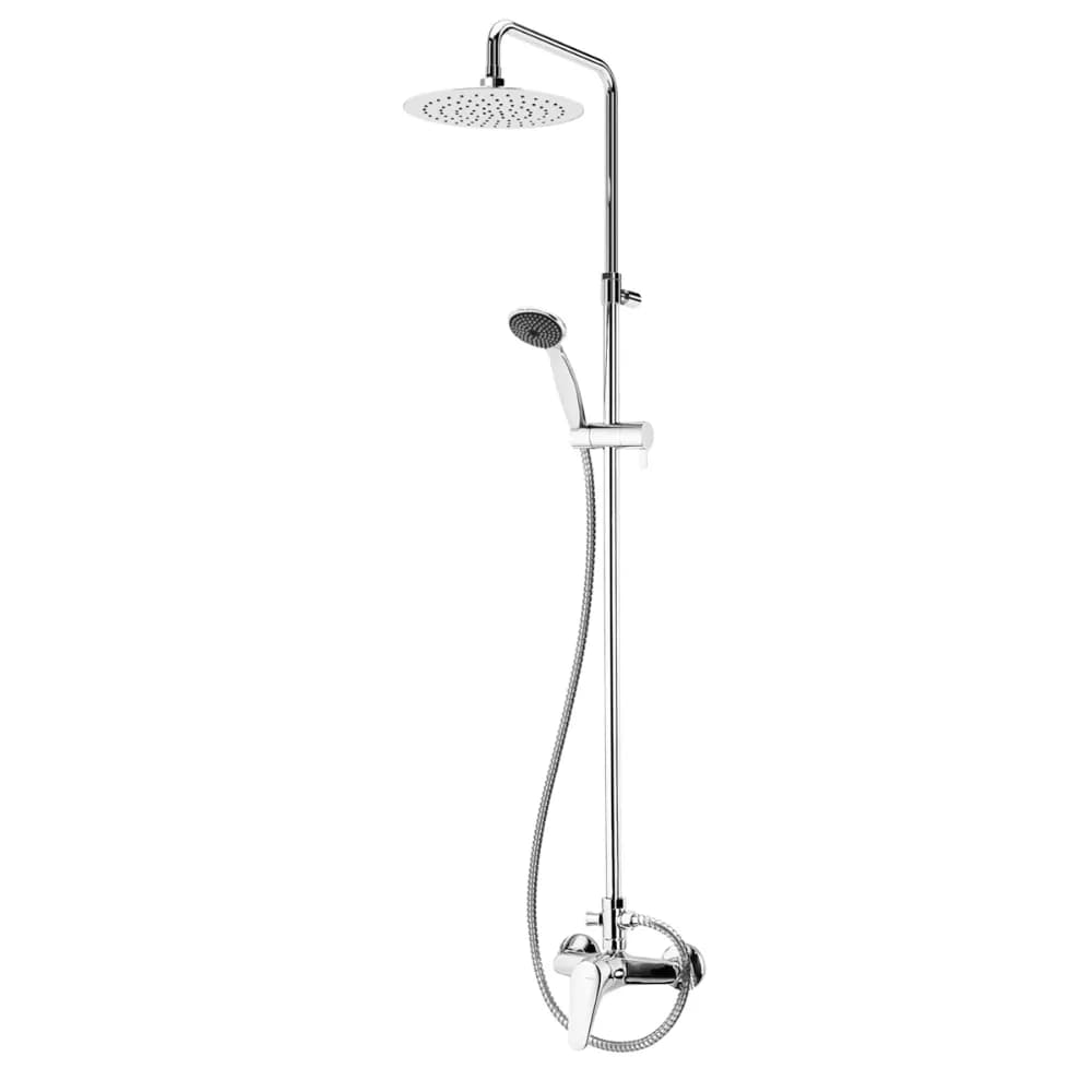 Shower system for wall mounting with adjustable ABS head shower Ø230mm and shower rail
