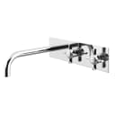 Wall basin mixer with wall escutcheon. Spout with 210mm