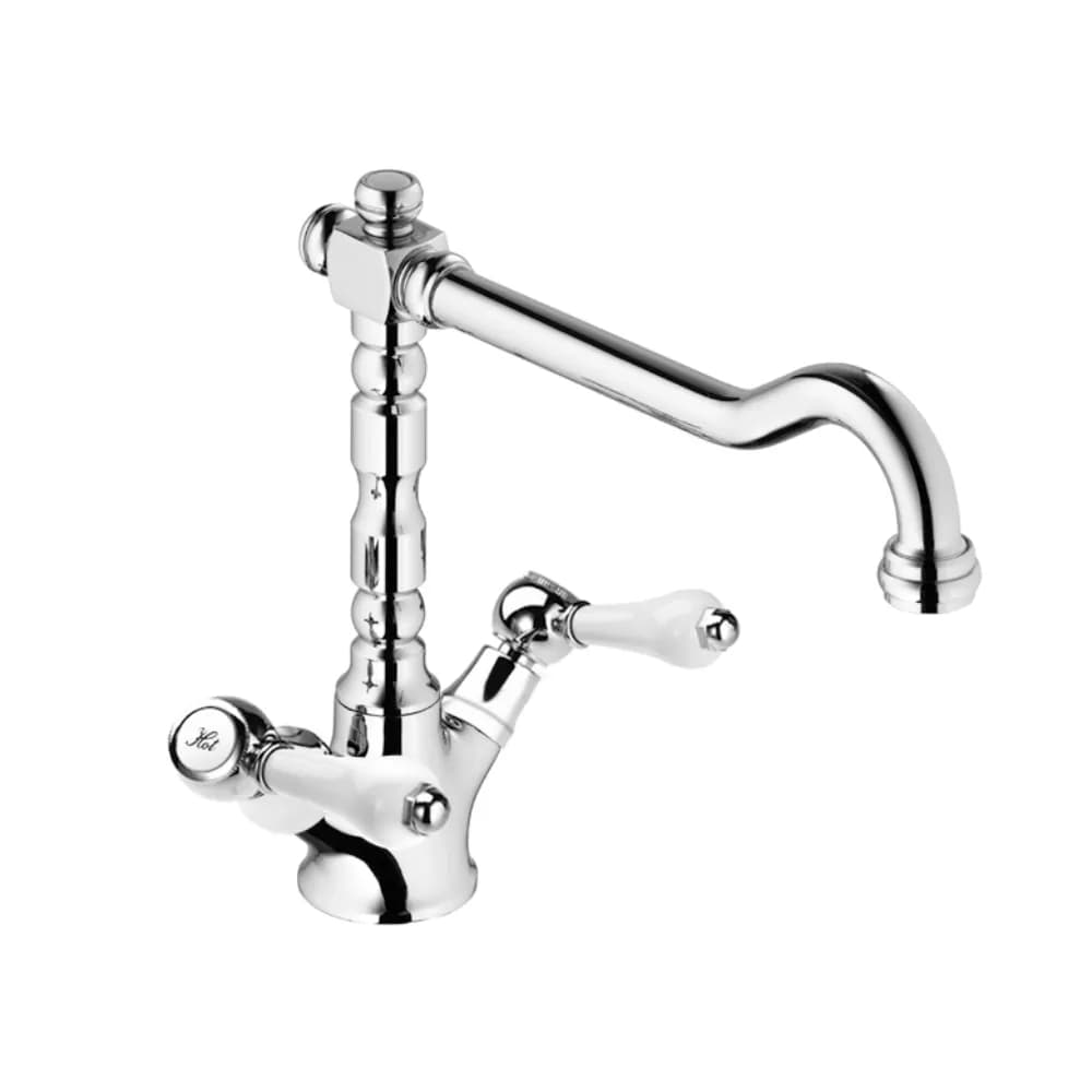 Basin mixer, swivel spout