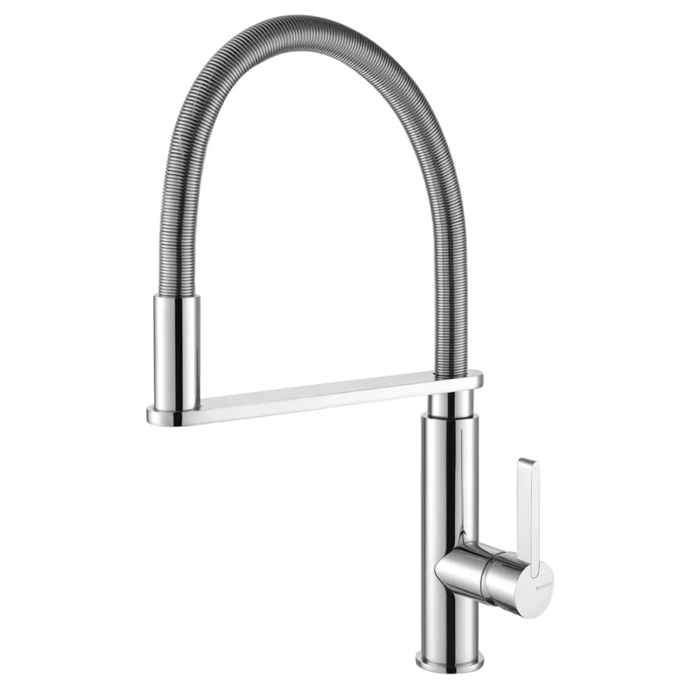 Sink mixer with spring swivel spout and extendable handshower - Mentha