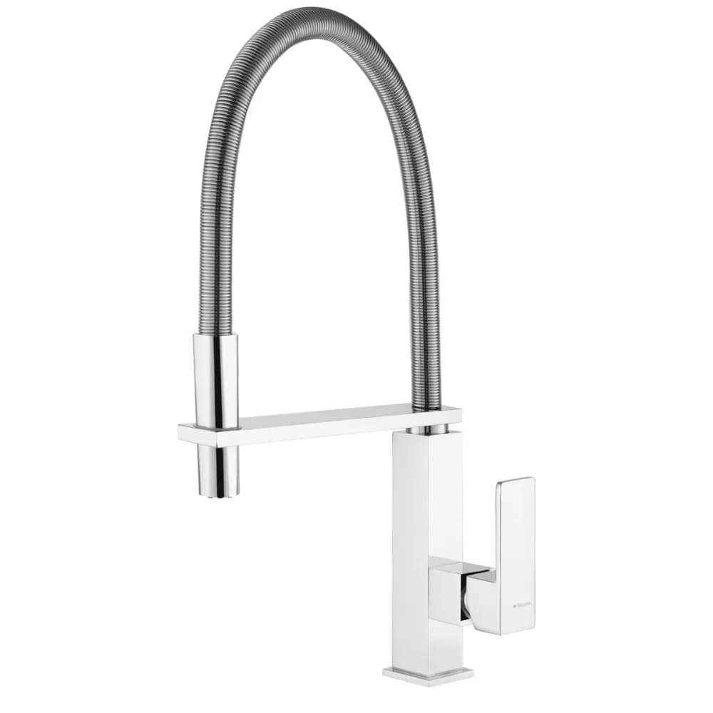 Sink mixer with spring swivel spout and extendable handshower - Mentha