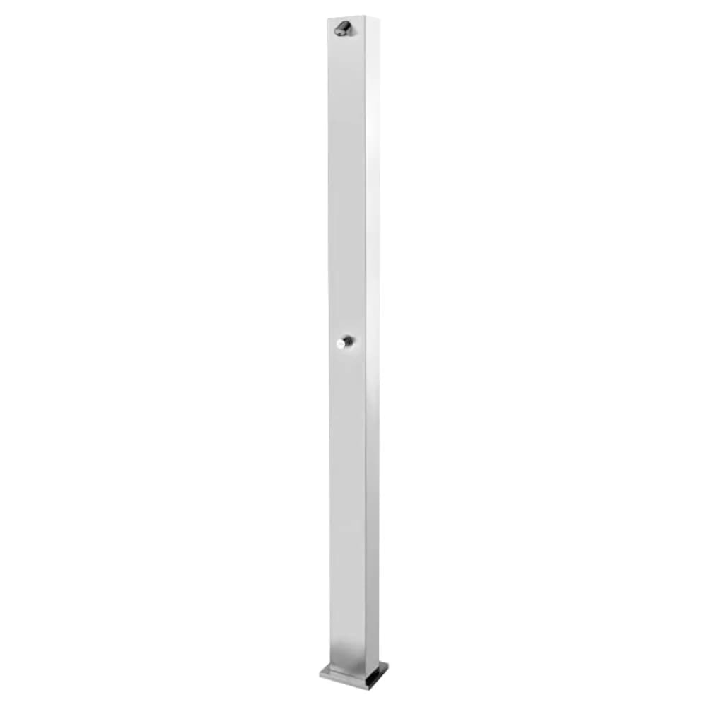 Stainless steel outdoor shower column, with self-closing tap