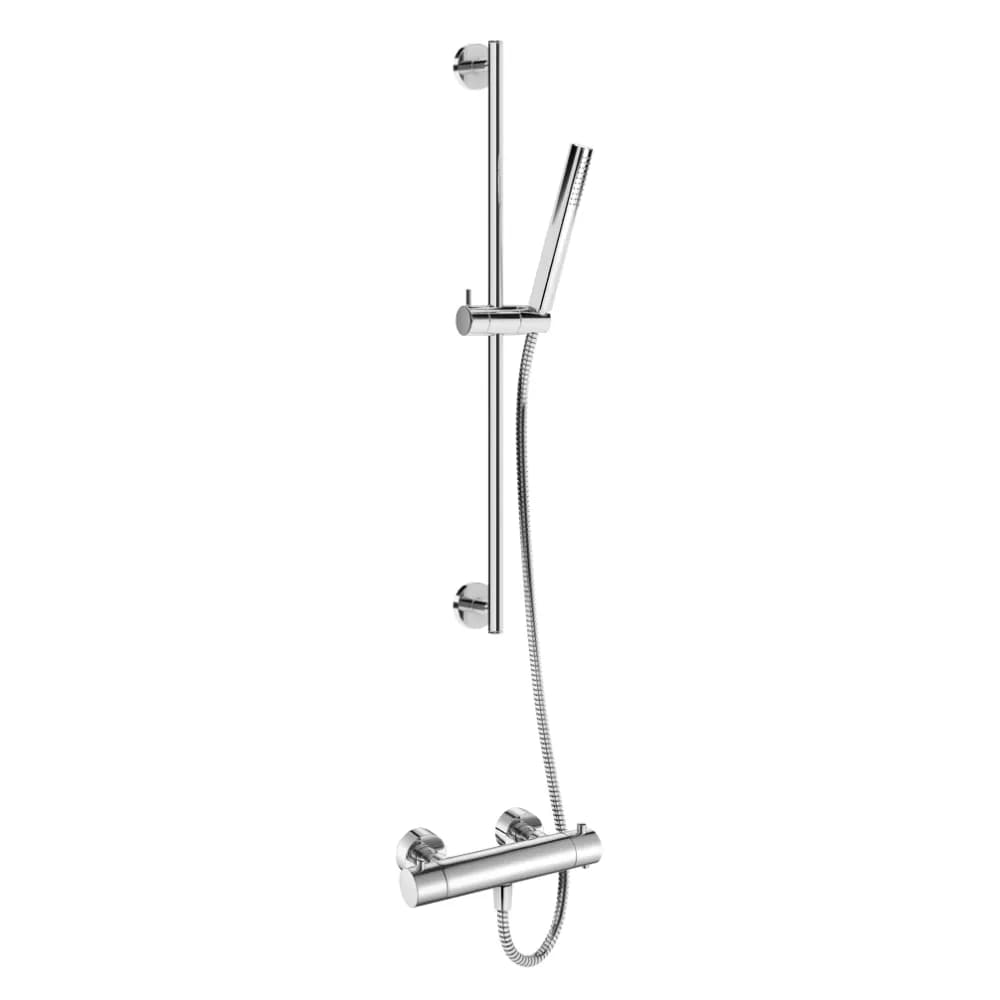 Thermostatic shower mixer: With shower rail EloX