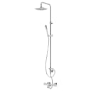 Thermostatic bath-shower system for wall mounting with adjustable ABS head shower Ø230mm and shower rail