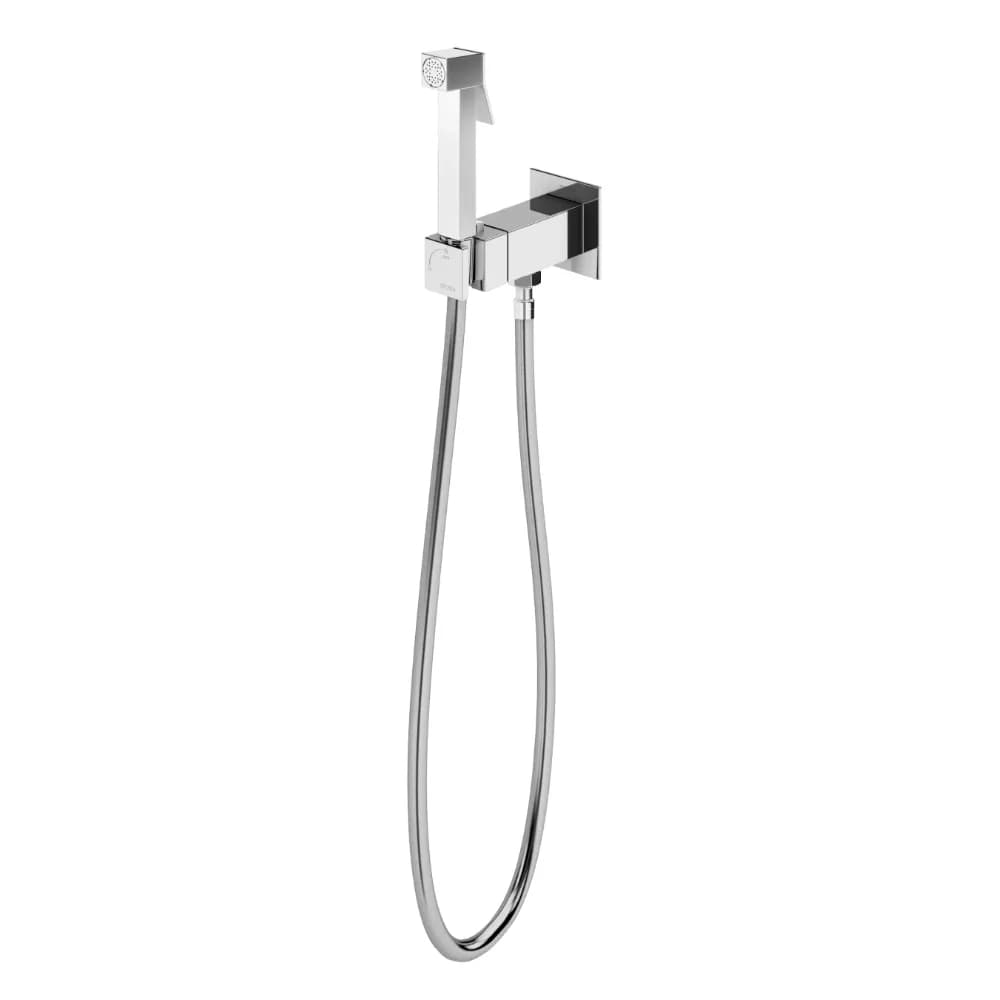 Single lever mixer for bidet/toilets, 180º progressive opening. Brass handshower - Quadra