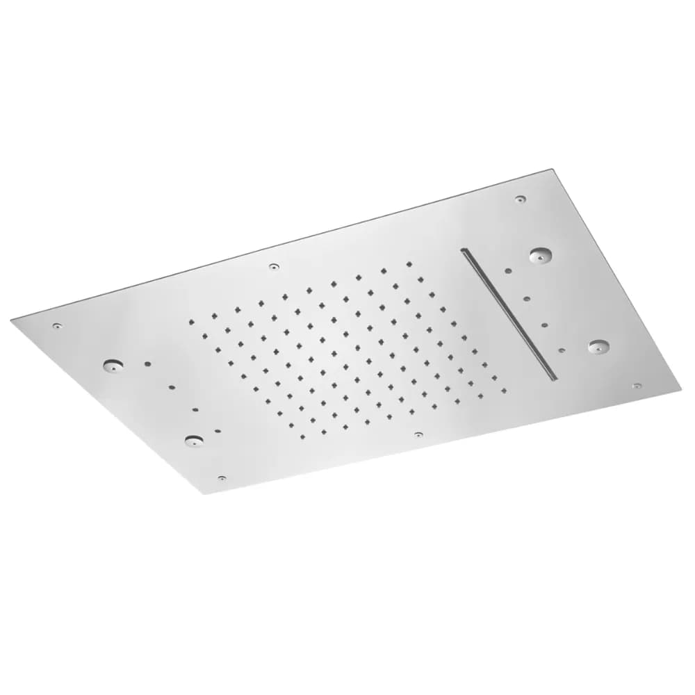 Chromotherapy steel shower head, for ceiling installation, 600x400 mm (Rain/Cascade/Nebulization)