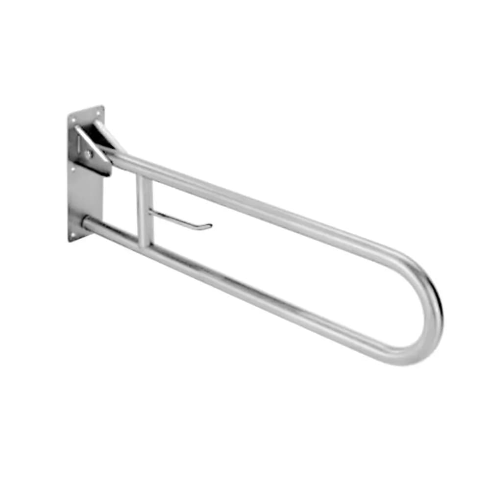 Swing-up grab bar, with toilet paper roll holder