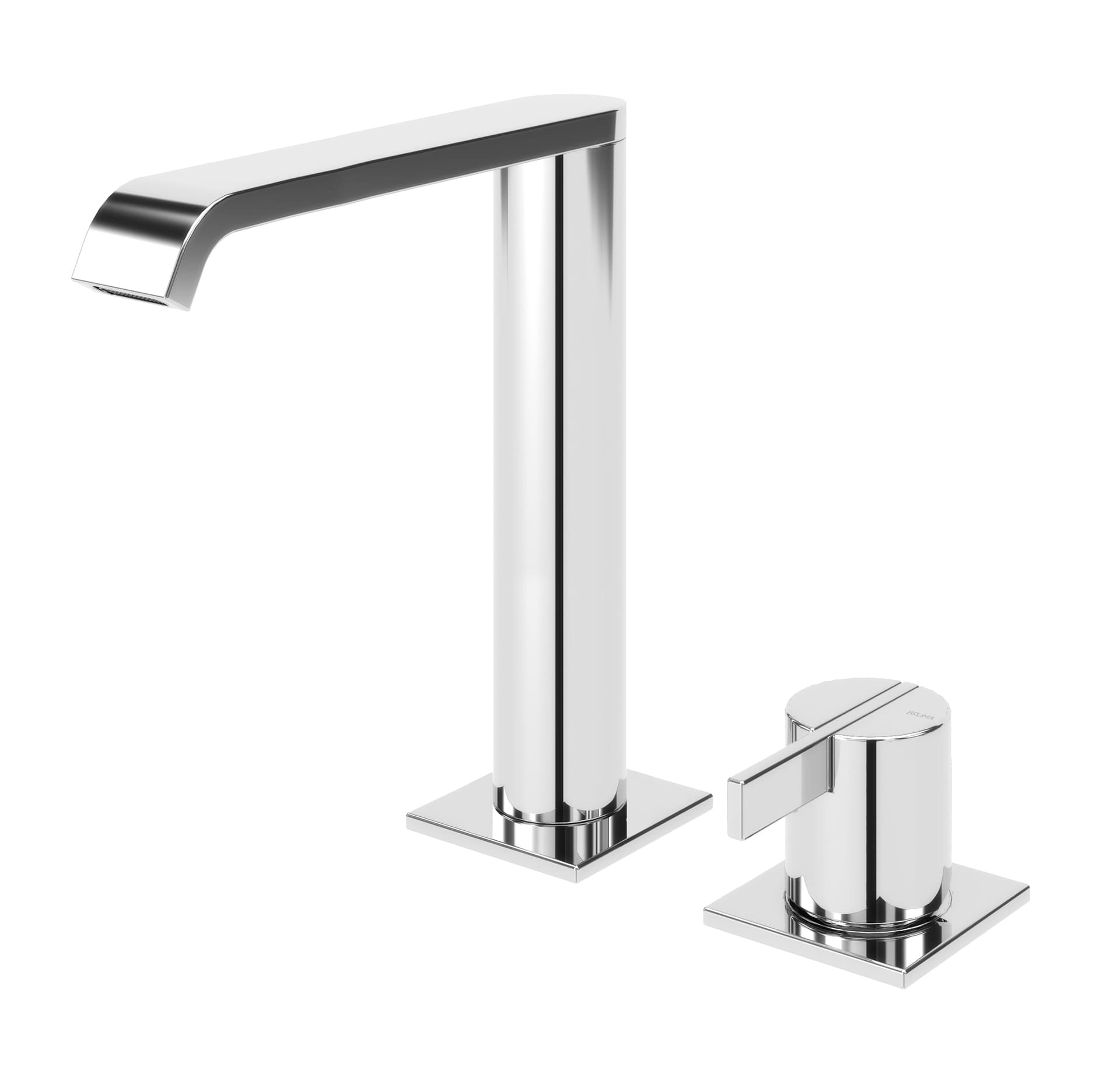 Deck-mounted, 2 hole basin mixer