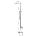 Bath-shower system for wall mounting with adjustable inox head shower Ø250mm and shower rail