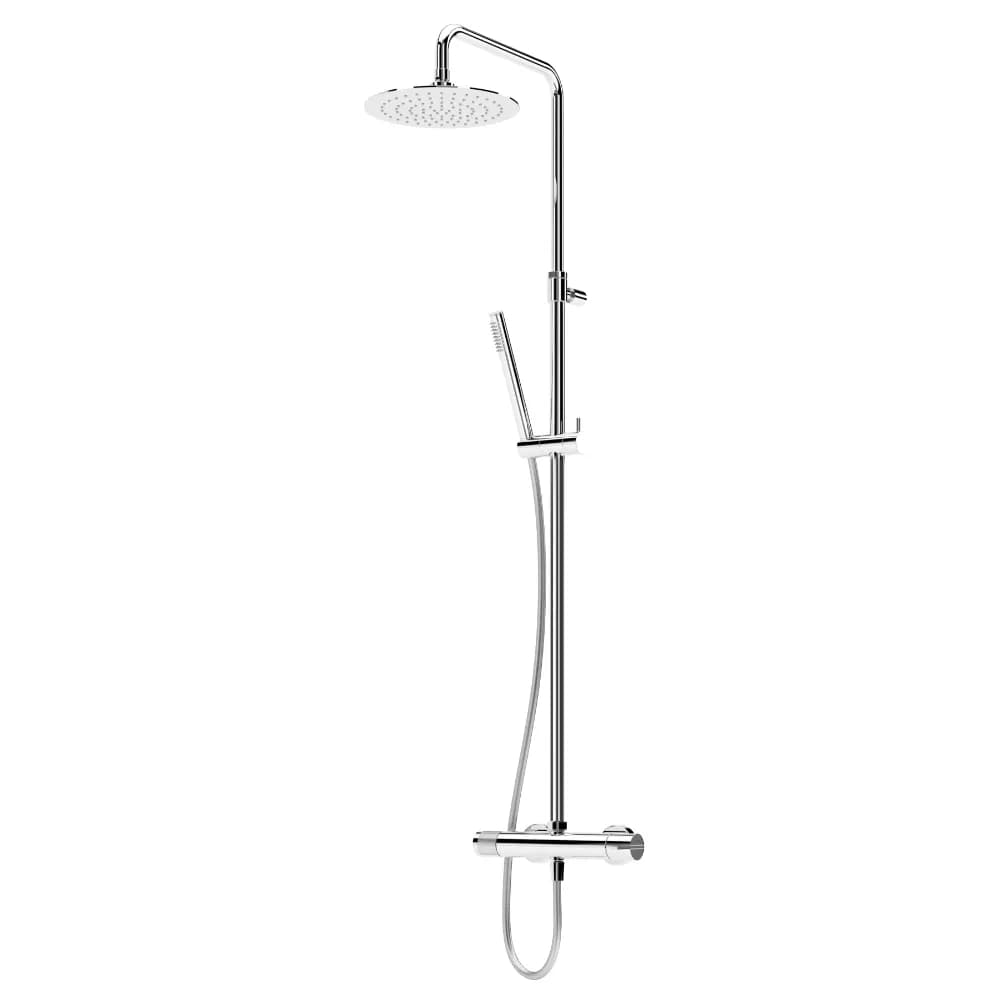 Shower system for wall mounting with adjustable inox head shower Ø250 mm and shower rail