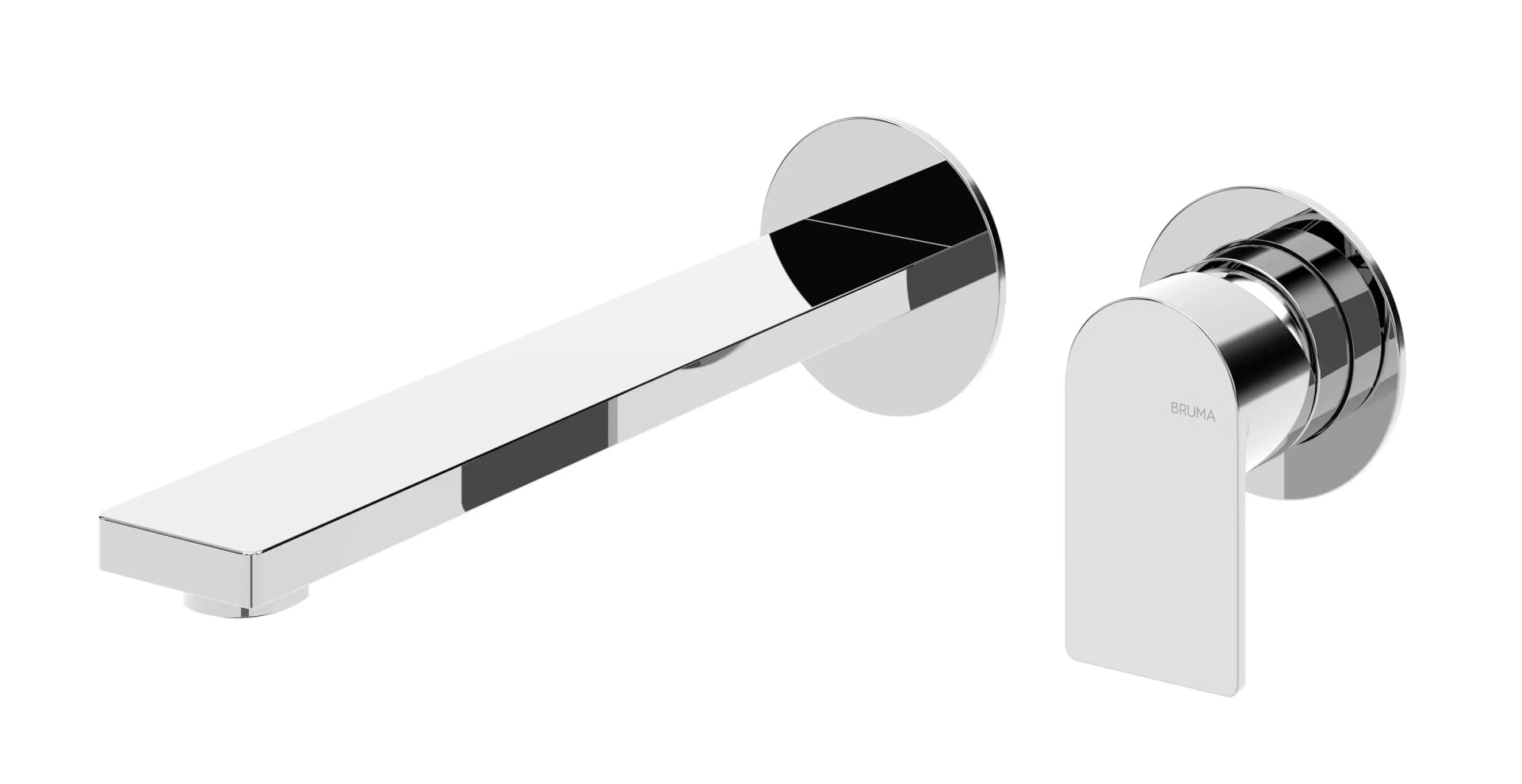 Monocomando de lavatório à parede, com 2 furos
