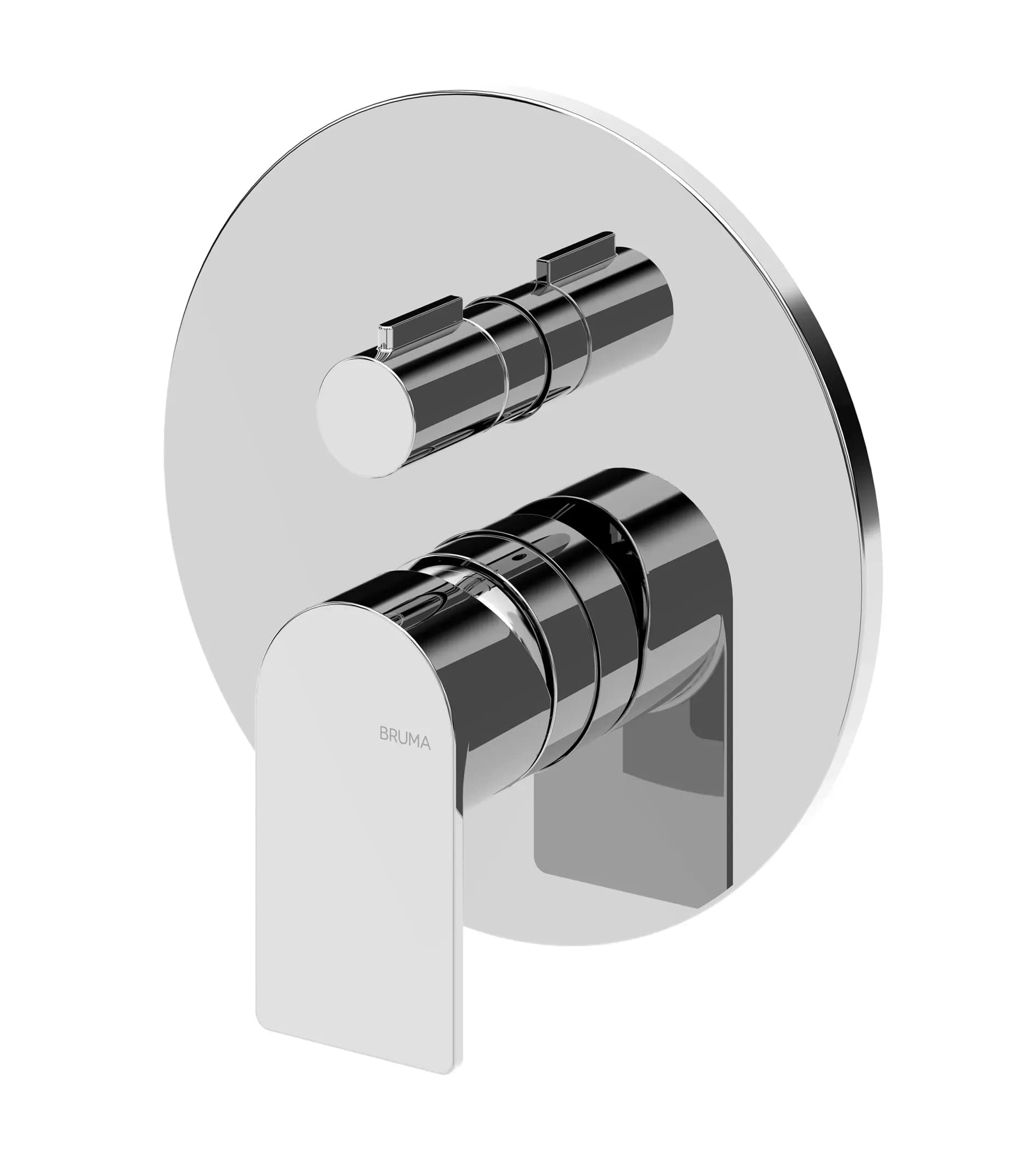 Monocomando embutido de 2 saídas, com inversor de rodar