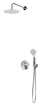 Sistema embutido de duche com chuveiro de parede Ø230 mm em ABS e kit de chuveiro mão Emotion