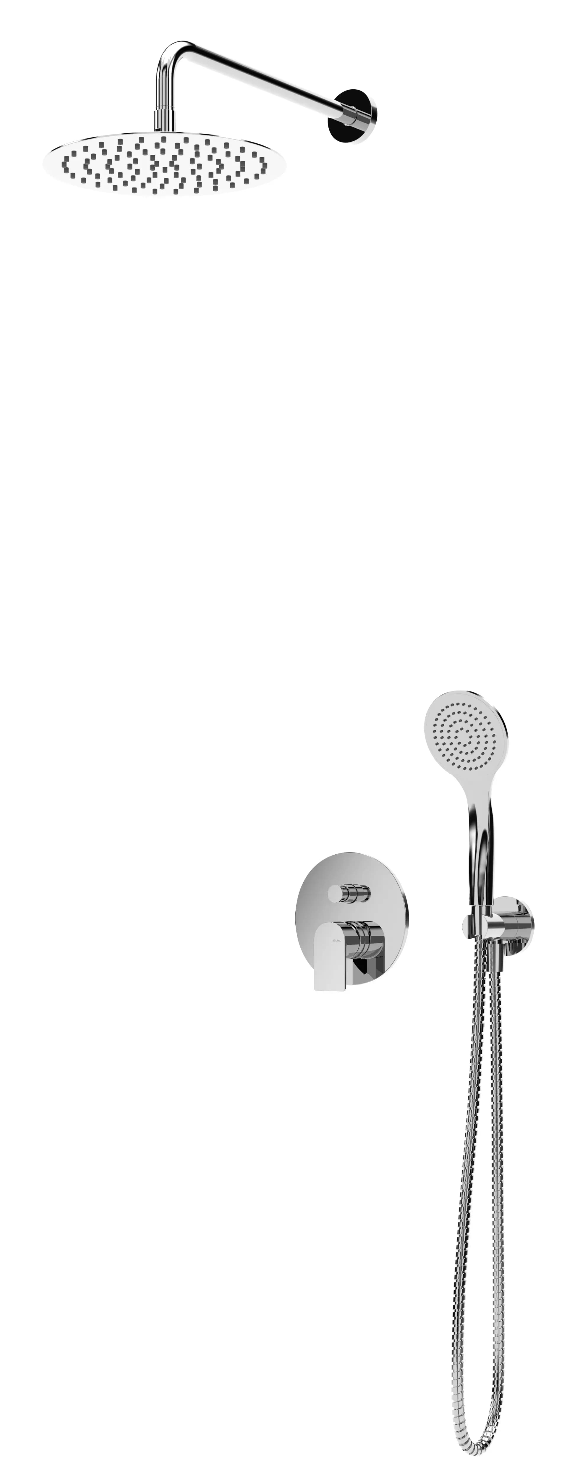 Sistema embutido de duche com chuveiro de parede Ø230 mm em ABS e kit de chuveiro mão Emotion