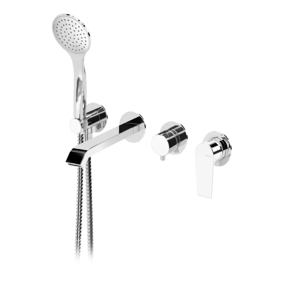 Concealed 3 outlets mixer, with bath spout and handshower set Emotion
