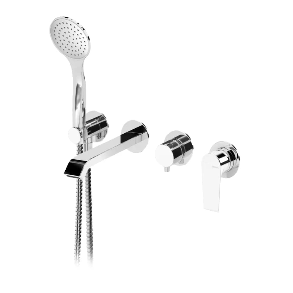 Concealed single lever mixer, with bath spout and handshower set Emotion