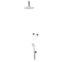 Option: Inox shower head Ø250 mm with ceiling shower arm 100 mm