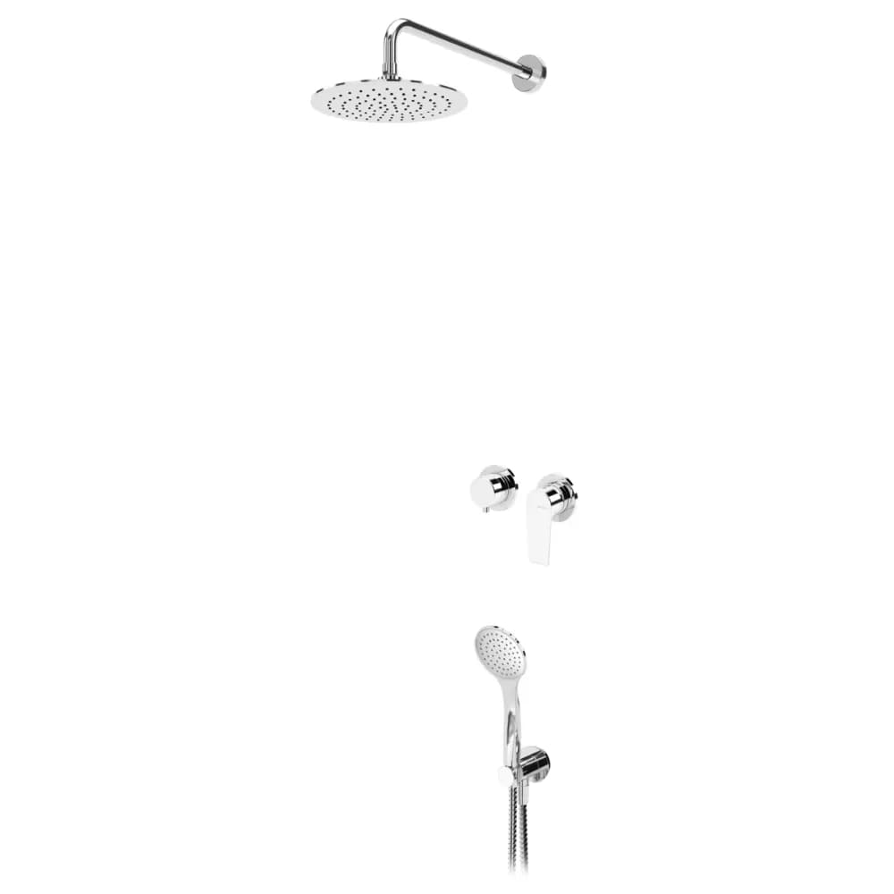 Concealed horizontal shower set with ABS shower head Ø230 mm and separate handshower set Emotion