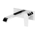 Wall basin mixer with single escutcheon