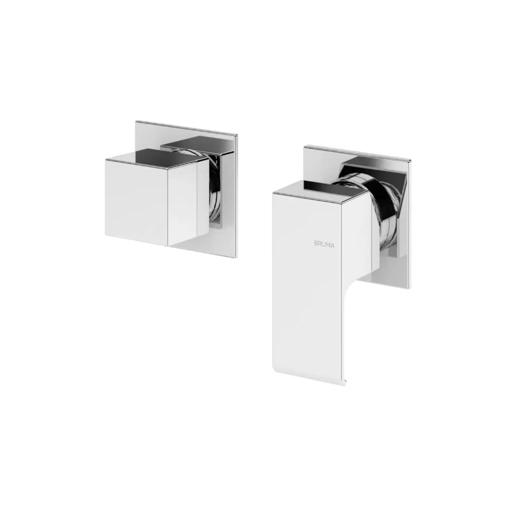 Concealed horizontal single lever mixer, with 3 outlets