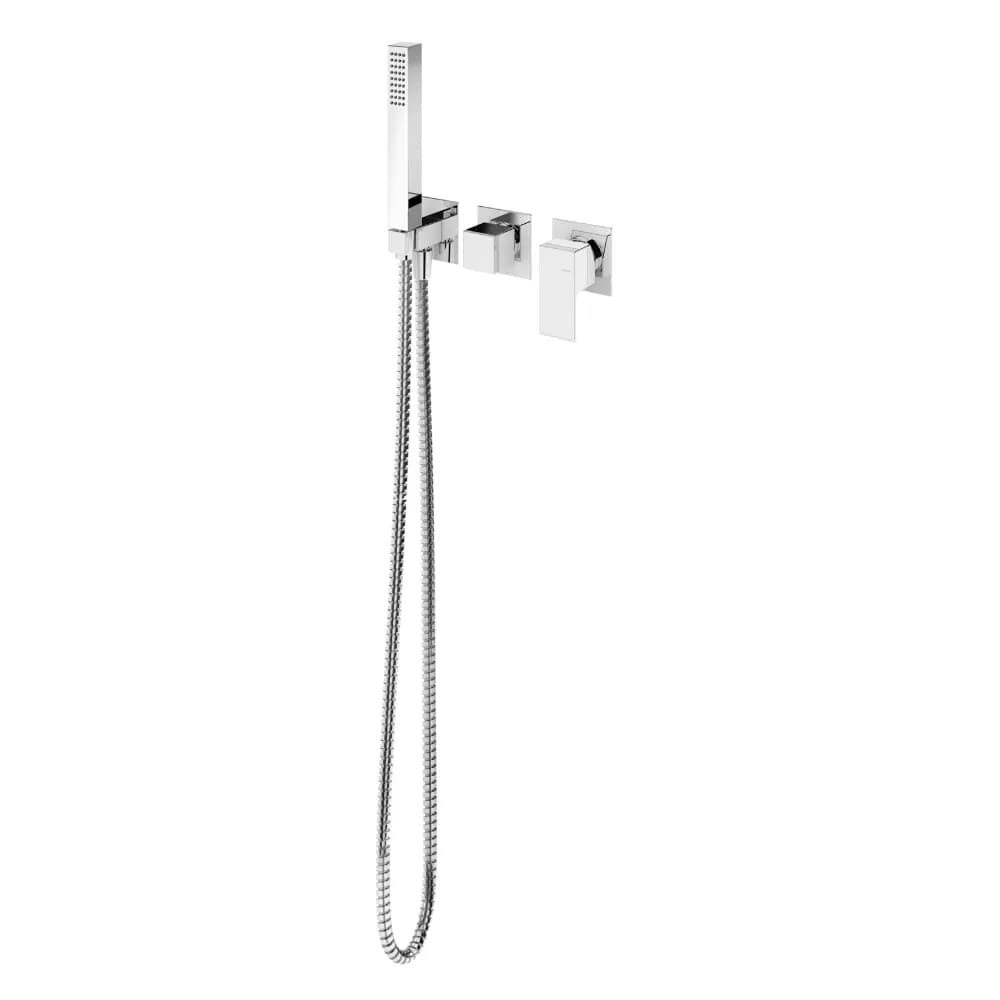 Concealed single lever 3 outlets mixer, with Quadra handshower set