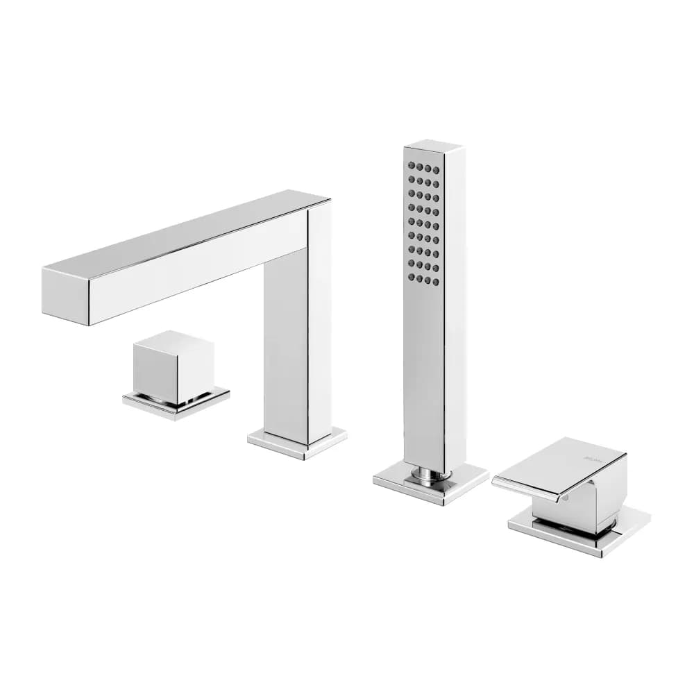 Deck-mounted 4-hole single-lever bath/shower mixer