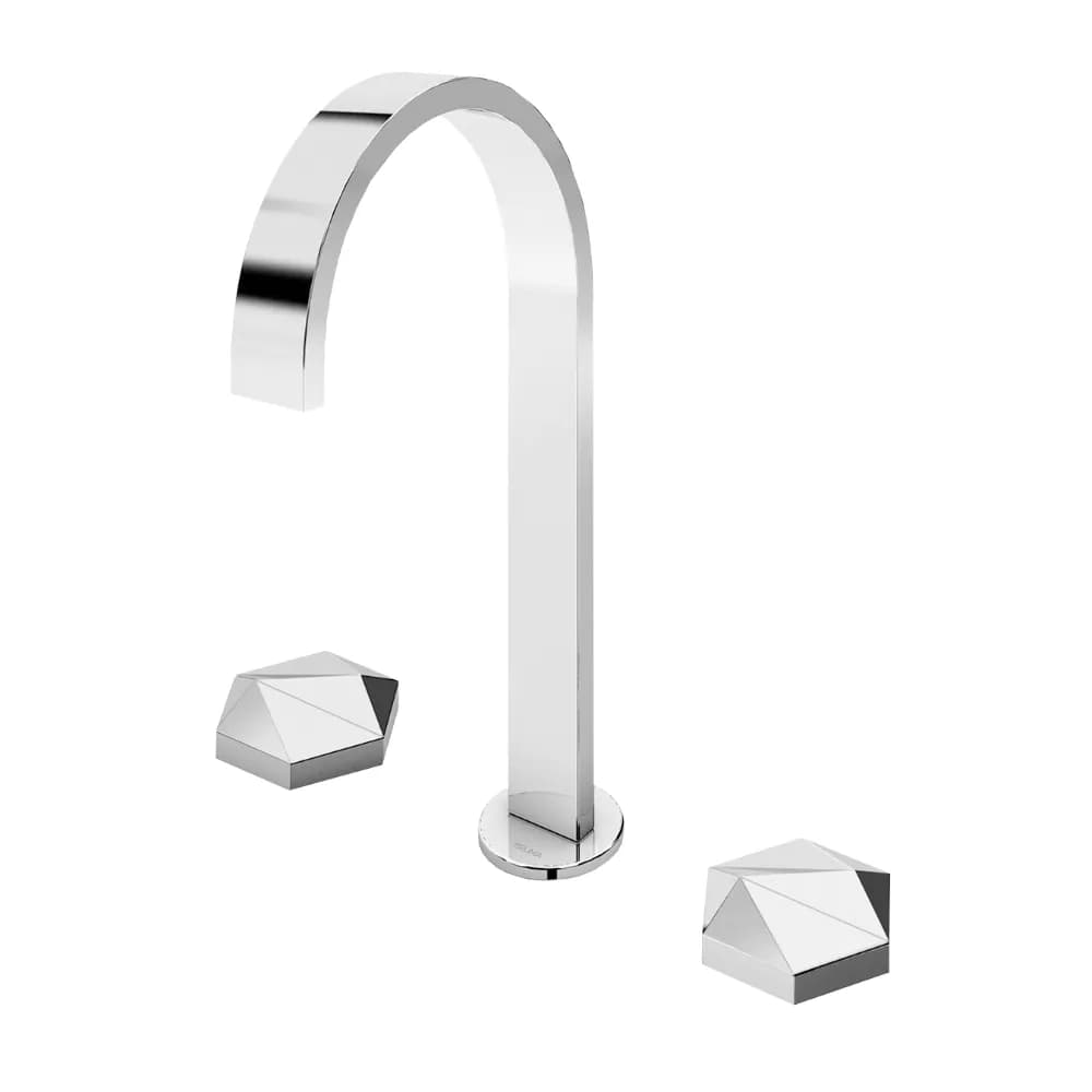 Deck-mounted, 3 hole basin mixer