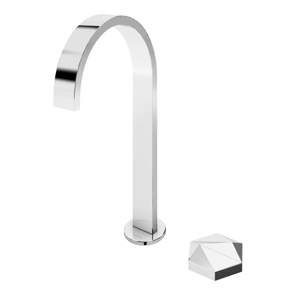 Deck-mounted, 2 hole basin progressive mixer