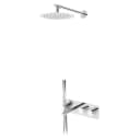 Sistema de baño y ducha termostático empotrado con alcachofa de ducha Ø250 mm, set de ducha de mano Elo y caño de bañera
