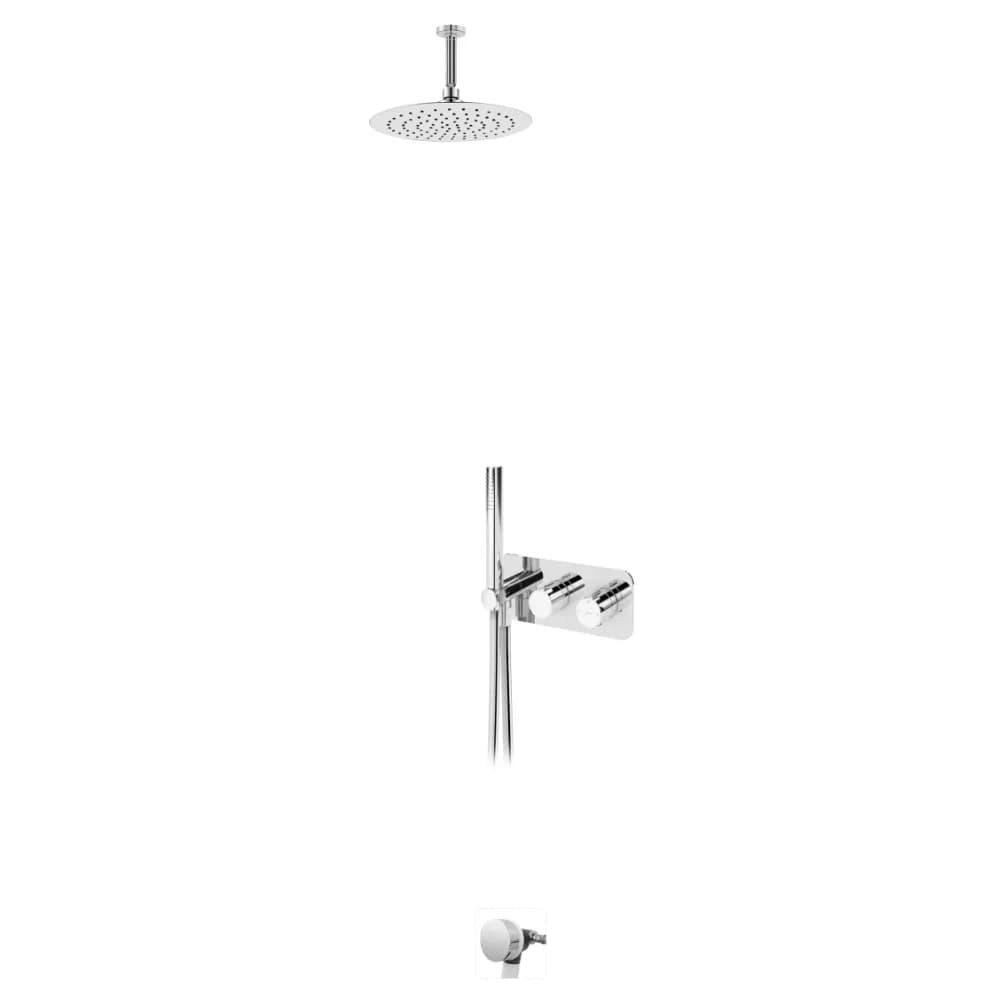 Alcachofa de ducha Ø250 mm en inox con brazo de techo 100 mm