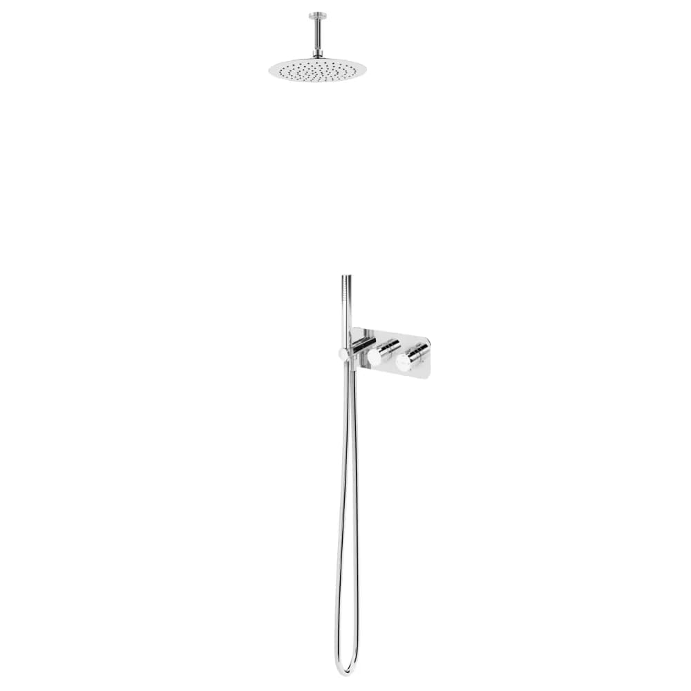 Alcachofa de ducha Ø250 mm en inox con brazo de techo 100 mm