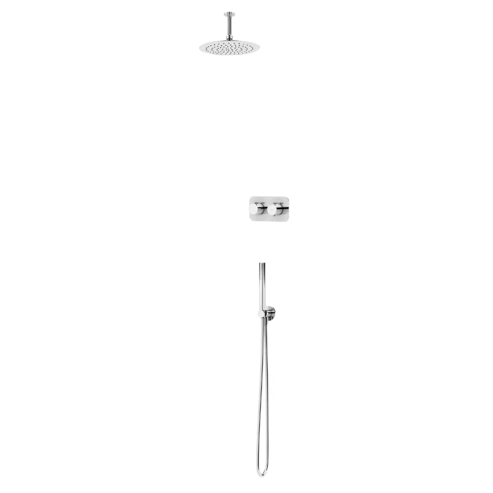 Alcachofa de ducha Ø250 mm en inox con brazo de techo 100 mm