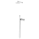 Sistema de ducha termostático empotrado con alcachofa de ducha Ø250 mm en inox EloFLowQ y set de ducha de mano Elo - Venus