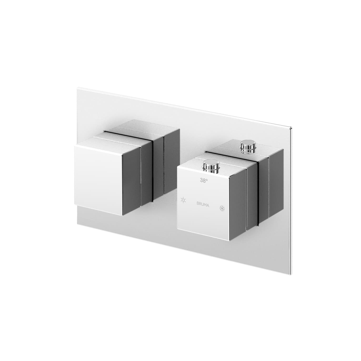 Mezclador termostático empotrable horizontal, con 2 salidas