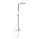 Sistema de ducha termostático con brazo para ducha de 200x200 mm en ABS, ajustable en altura y barra de ducha