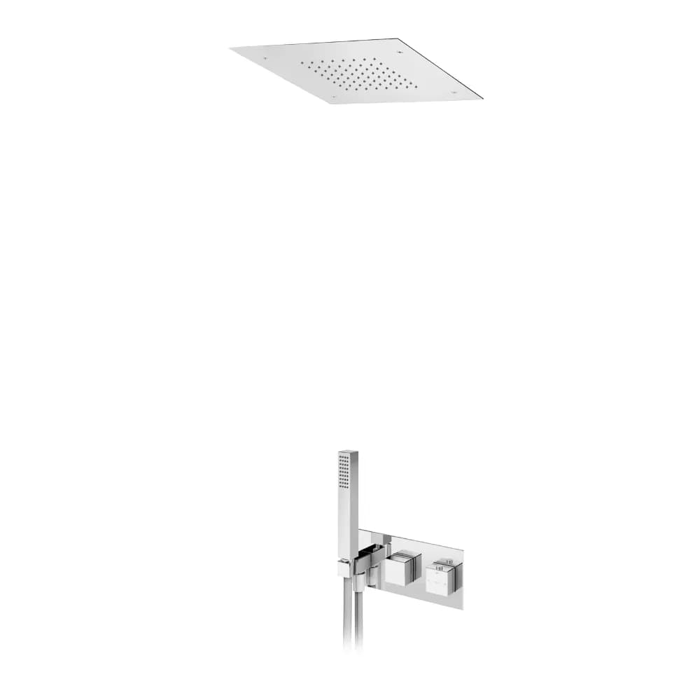 Opção: Chuveiro em INOX, de embutir no tecto 380x380 mm (Chuva)