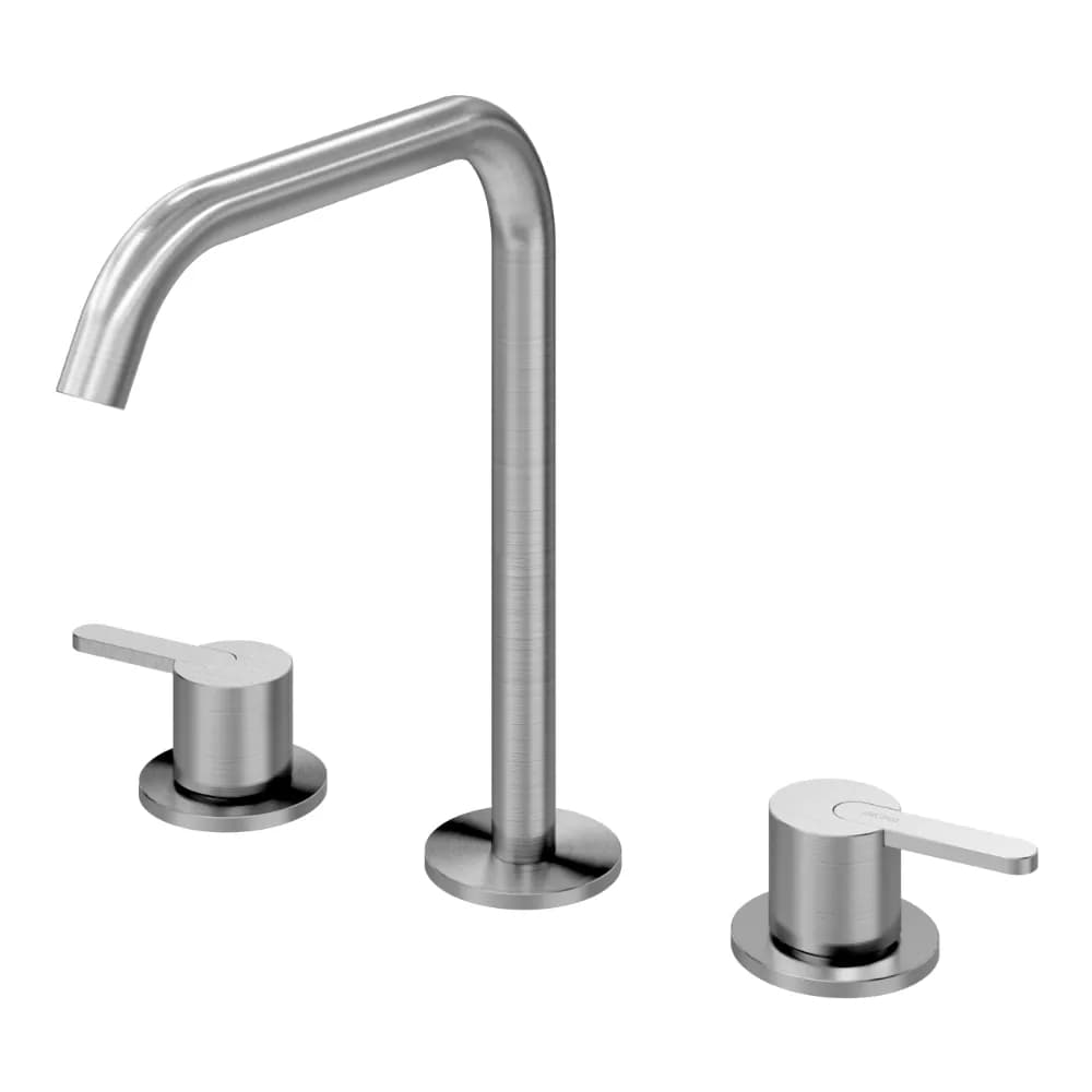 Deck-mounted, 3 hole basin mixer
